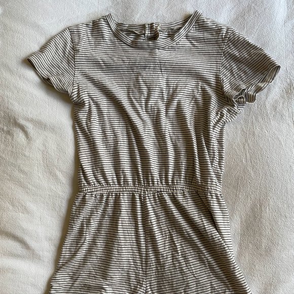 Striped White & Black American Apparel Romper - Picture 1 of 2